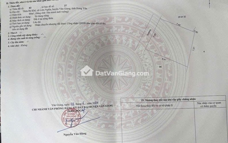 Bán Đất Văn Giang Lô 60m2 Mặt Tiền Hơn 7m Tại Bá Khê Liên Nghĩa Gần Đường 377 Và Vành Đai 4