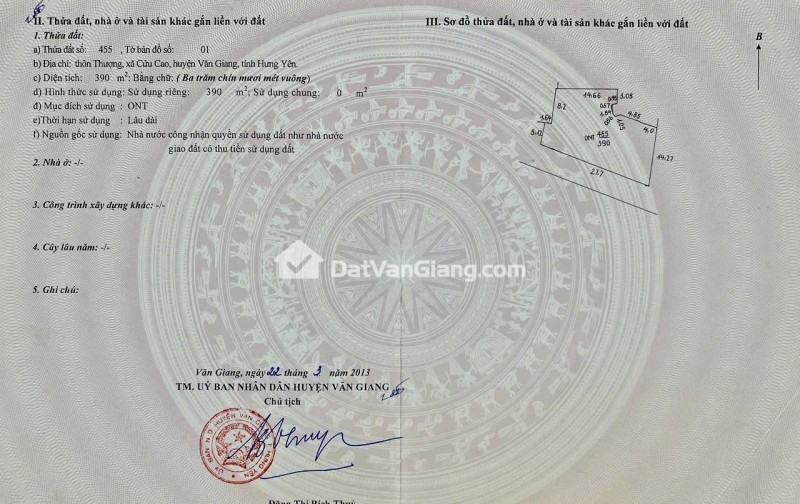 Đất Nền Văn Giang 390m2 Mặt Tiền 27m Thôn Thượng Cửu Cao Đường 6m Giá 3x Triệu/m2