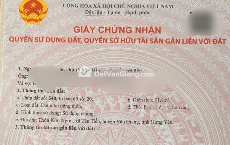 Siêu Phẩm Đất Văn Giang 81.4m2 Mặt Tiền 4.5m Ô Tô Đỗ Tận Cửa Giá 4.x Tỷ