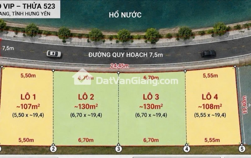 Bán Đất View Hồ Mễ Sở Văn Giang – 107m² Đến 130m², Ô Tô Tránh Thông, Sát Đại Dự Án Sun Group